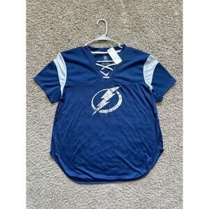 Women’s NHL Tampa Bay Lightning Swoop Back Performance Tee Size XXL NWT Blue